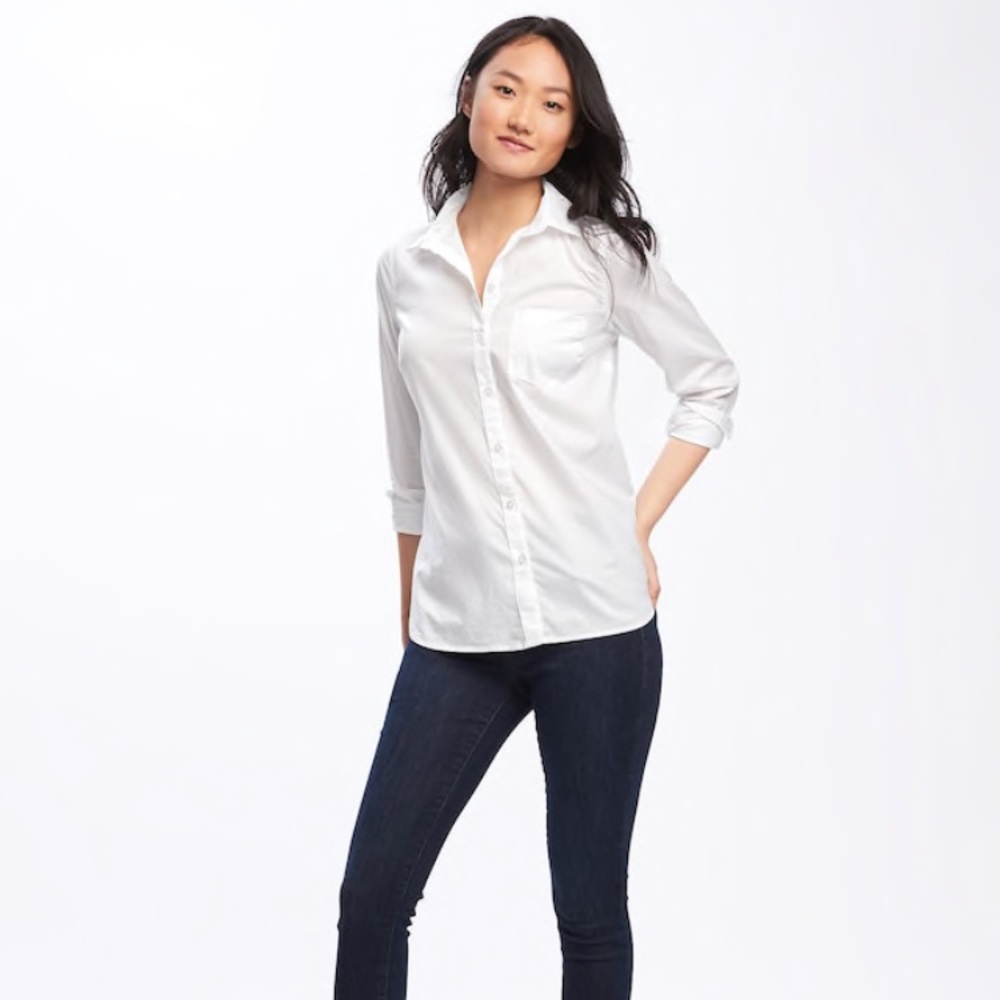 NWOT Plain white button down